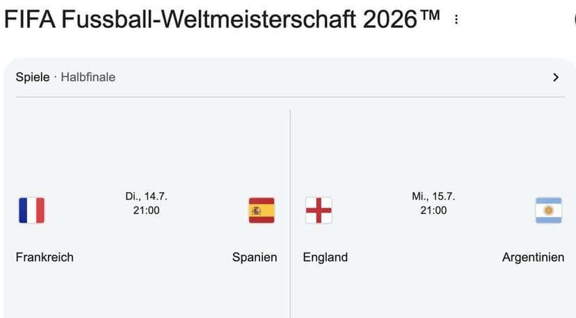 FIFA Fussball-Weltmeisterschaft 2026 Halbfinale Spielplan